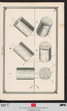 Pl. LXI [Projektionen eines Zylinders (Schraffur)]