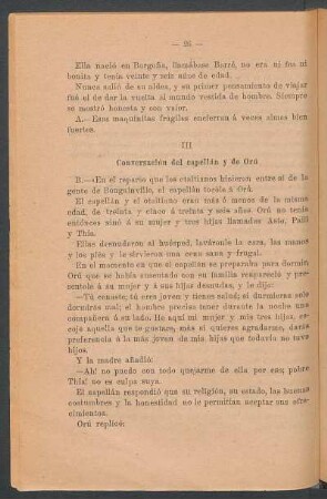 III : Conversación del capellán y de Orú