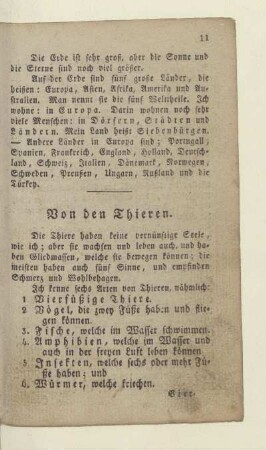 Von den Thieren