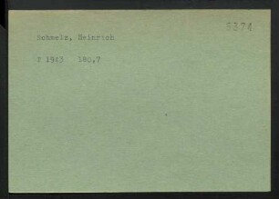 Schmelz, Heinrich