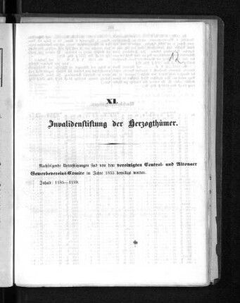 XI. Invalidenstiftung der Herzogthümer.