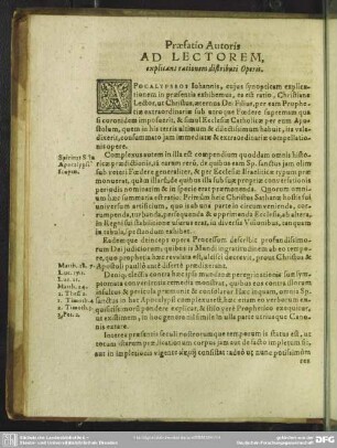 Praefatio Autoris Ad Lectorem explicans rationem distributi Operis