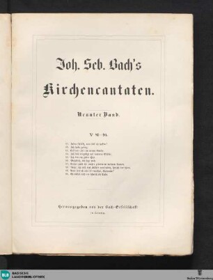 20,1 : Joh. Seb. Bach's Kirchencantaten ; Bd. 9: No. 81–90