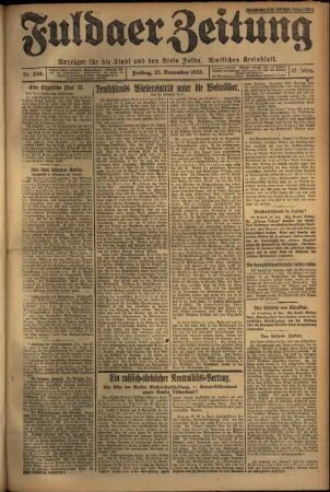 Erste Ausgabe vom Freitag, den 25. Dezember 1925.