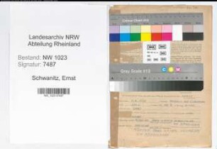 Entnazifizierung Ernst Schwanitz , geb. 08.08.1898 (Lehrer)