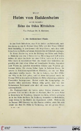 2.Ser. 21.1906: Der Helm von Baldenheim un die verwandten Helme des frühen Mittelalters