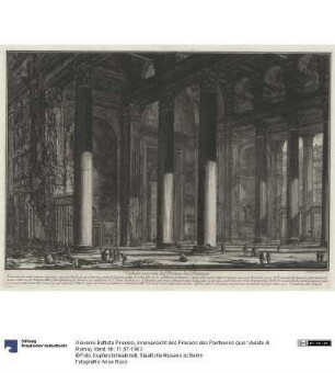 Innenansicht des Pronaos des Pantheons (aus: Vedute di Roma)