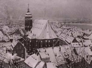 Blick auf Pirna im Schnee
