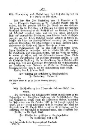 Feststellung der Elementarlehrer-Gehälter : [V. Elementarschulwesen]