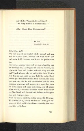 An Voss Darmstadt, den 1. Oktober 1776