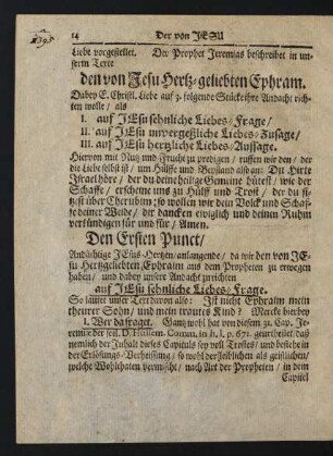 Den Ersten Punct/ [auf Jesu sehnliche Liebes-Frage]