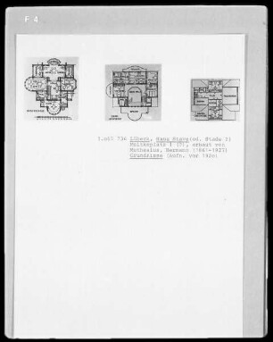 Lübeck, Moltkeplatz 1, Haus Stave (erbaut von Hermann Muthesius), Grundrisse
