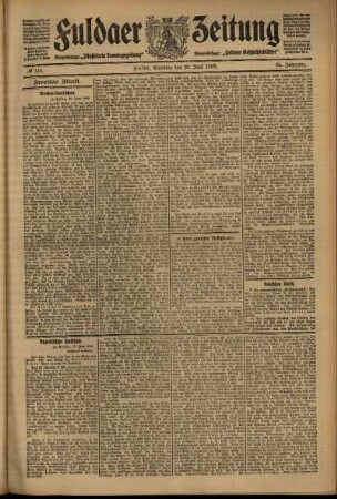 Zweite Ausgabe vom Samstag, den 26. Juni 1909.