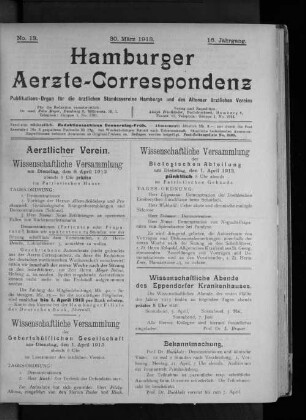 No. 13. 30. März 1913. 16. Jahrgang.