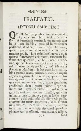 Praefatio. Lectori Salutem!