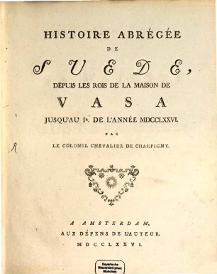 Histoire abrégée de Suede