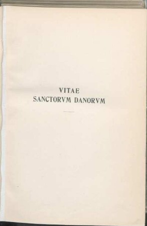 Vitae Sanctorvm Danorvm