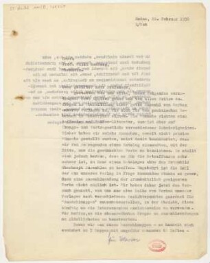 Brief an Willy Rehberg : 21.02.1930