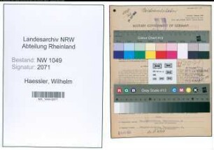 Entnazifizierung Wilhelm Haessler , geb. 17.09.1905 (Architekt)
