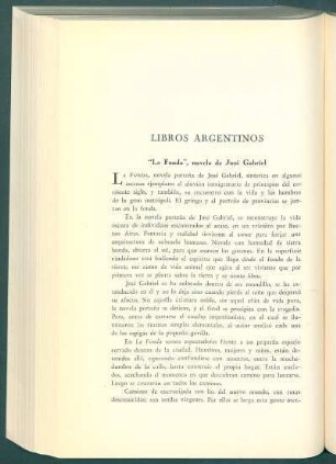 "La Fonda", novela de José Gabriel