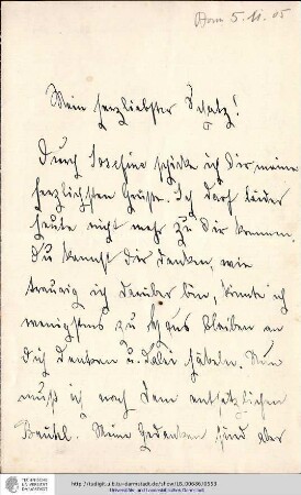 Brief vom 05.11.1905