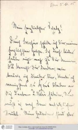 Brief vom 05.11.1905