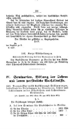 Kurze Mittheilungen : [III. Gymnasien und Realschulen]