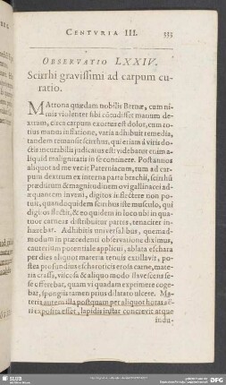 Observatio LXXIX. Scirrhi gravissimi ad carpum curatio