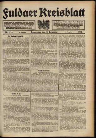 Ausgabe vom Donnerstag, den 05. Dezember 1912.