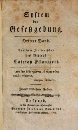 System der Gesetzgebung, 3