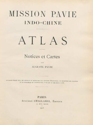 Atlas: Notices et cartes
