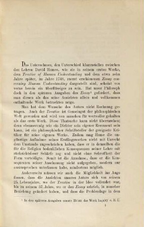 Der Unterschied der Lehren Humes im Treatise und im Inquiry
