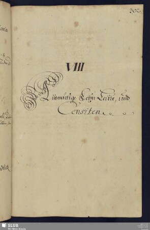 Bl. 302-334: VIII. Auswärtige Lehn-Leute, und Censiten
