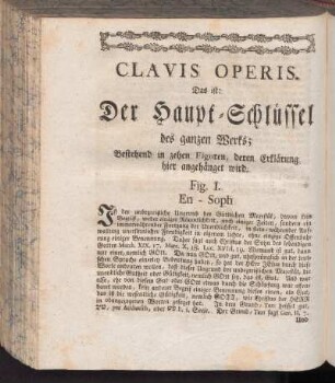 Clavis Operis, Das ist: Der Haupt-Schlüssel des gantzen Werks; Bestehend in zehn Figuren deren Erklärung hier angehänget wird