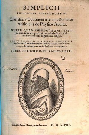 Commentaria in octo libros Aristotelis de Physico auditu