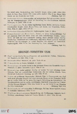 Bronze-Arbeiten usw. (Nr. 658-726)