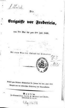 Militär-Wochenblatt. Beiheft : unabhängige Zeitschr. für d. dt. Wehrmacht. 1853, 1853