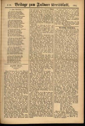 Zweite Ausgabe vom Samstag, den 24. März 1894.