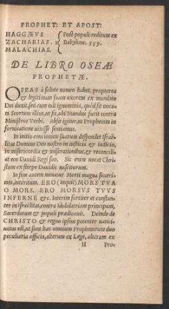 De Libro Oseae Prophetae.