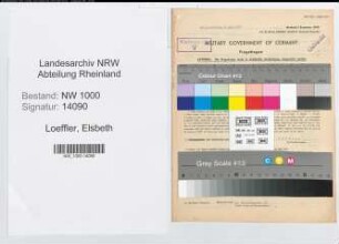 Entnazifizierung Elsbeth Loeffler, geb. 25.03.1918 (Sekretaerin)