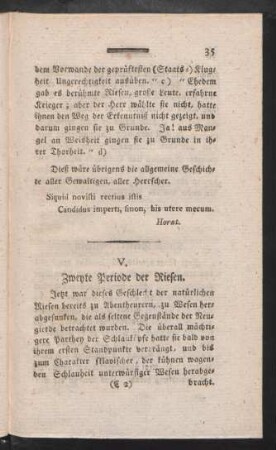 V. Zweyte Periode der Riesen