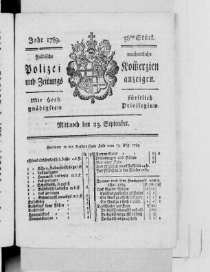 38tes Stück., Ausgabe vom 23. September 1789