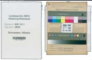 Entnazifizierung Wilhelm Schroeders , geb. 31.10.1890 (Bauunternehmer)