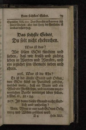 Das sechste Gebot.