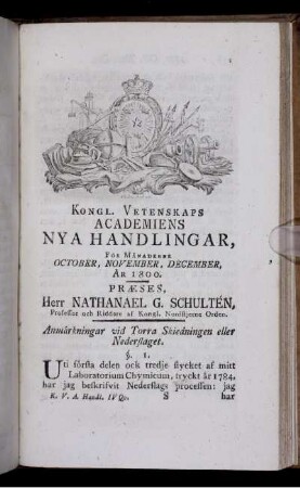October, November, December, År 1800.