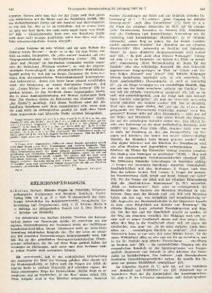 543-546 [Rezension] Schultze, Herbert, Ethische Fragen im Unterricht