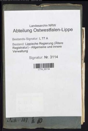 Anstellung der lippischen Ministerresidenten zu Berlin