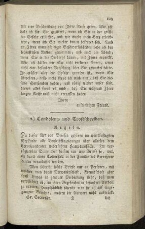 2) Condolenz- und Trostschreiben.