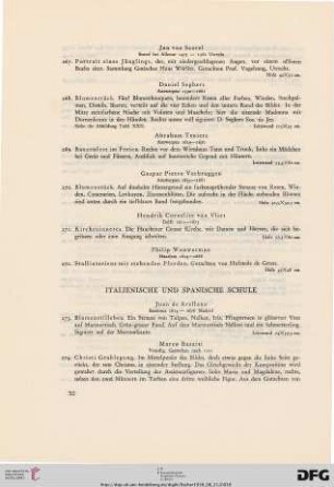 Italienische und spanische Schule (Nr. 273-286)