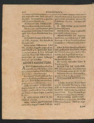 Additamentum.